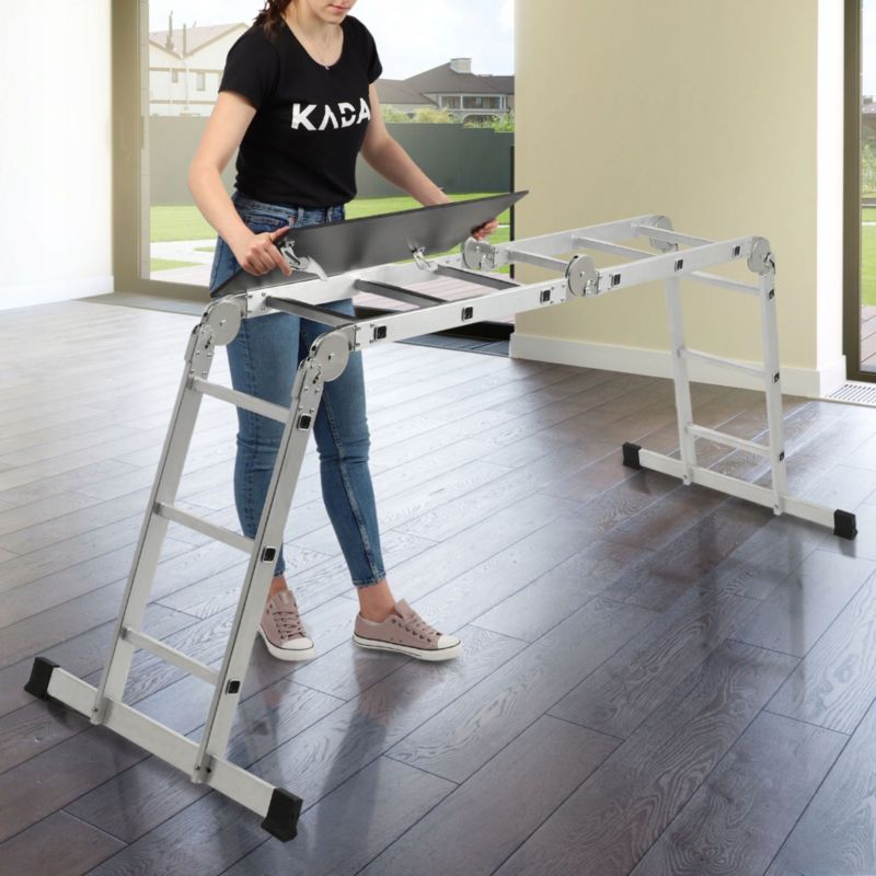 KADAX multifunktionel aluminiumsledestige 4x3 robust + arbejdsplatform 150 kg