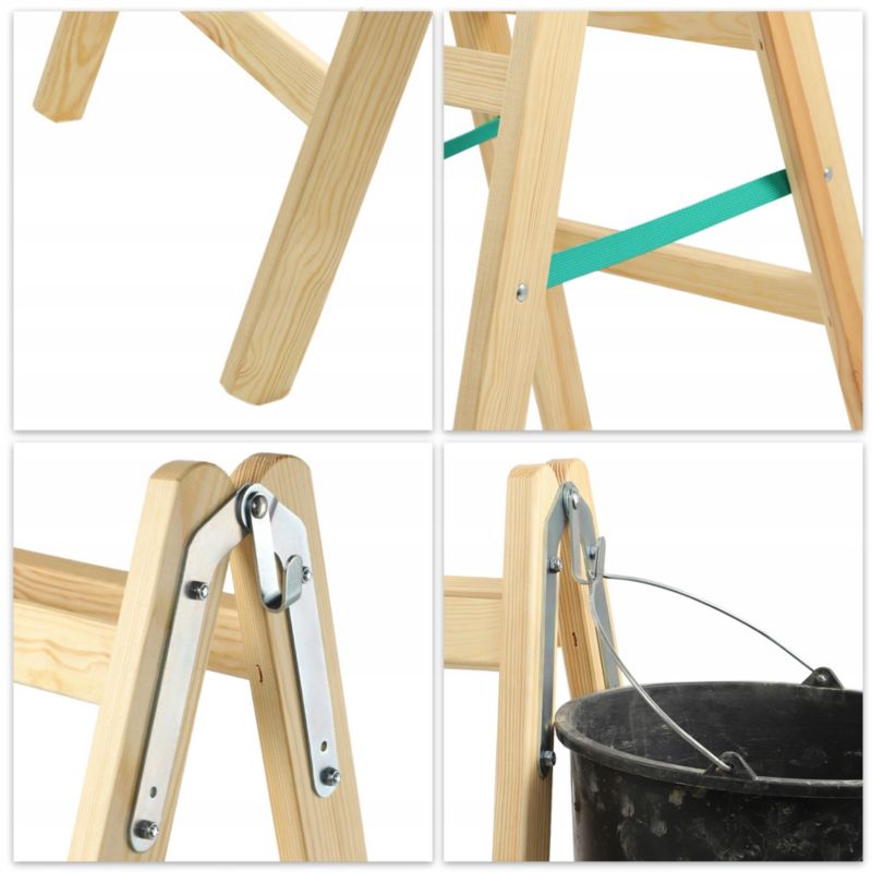 KADAX Træmalingstrappe Udvidelig 2x4 trin Dobbeltsidet 150 kg