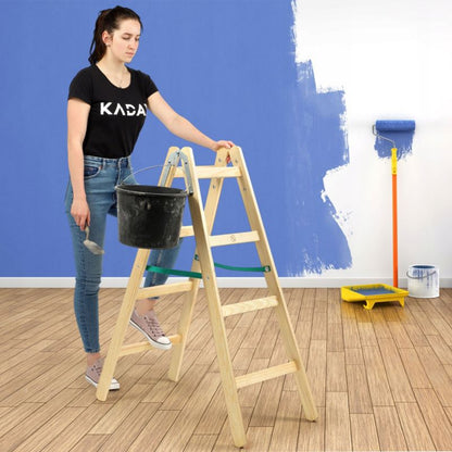 KADAX Træmalingstrappe Udvidelig 2x4 trin Dobbeltsidet 150 kg