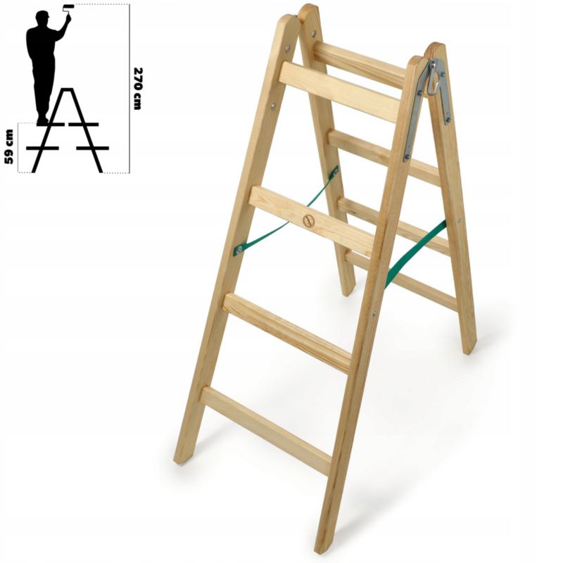KADAX Træmalingstrappe Udvidelig 2x4 trin Dobbeltsidet 150 kg