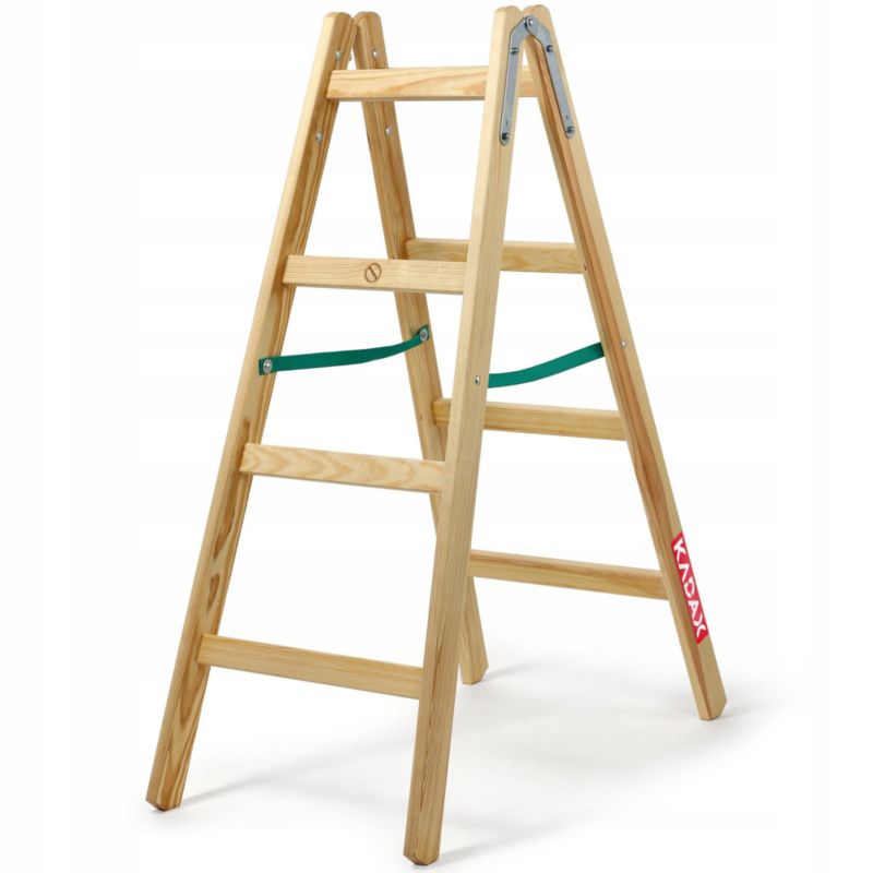 KADAX Træmalingstrappe Udvidelig 2x4 trin Dobbeltsidet 150 kg