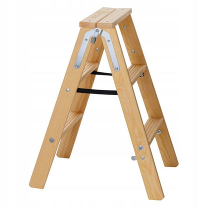 KADAX malerlæder træstige, foldbar, 2x3 trin, dobbeltsidet