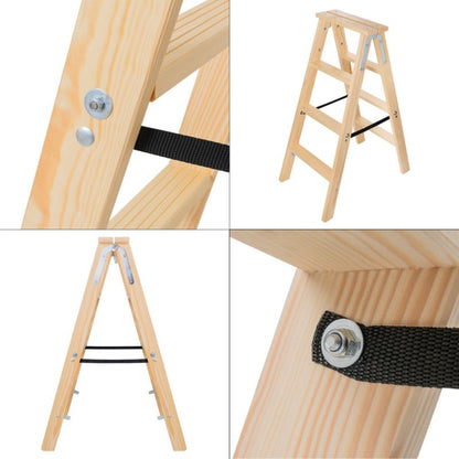 KADAX malerladders i træ, foldbar, tosidet, 2x4 trin