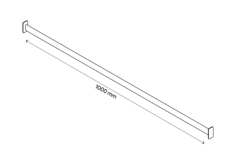 GoodHome Atomia grå garderobestang til korpus 100 cm