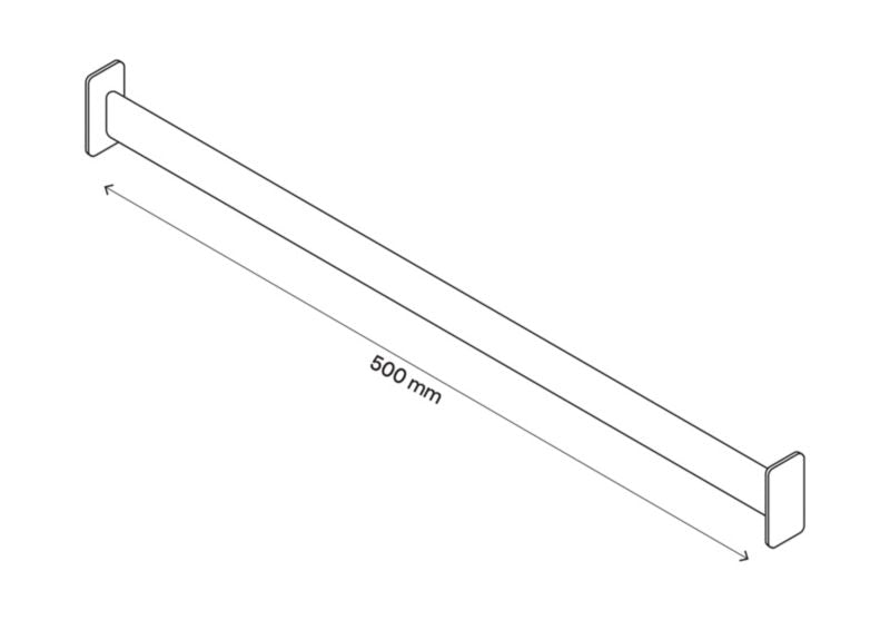 GoodHome Atomia grå 50 cm garderobestang til korpus