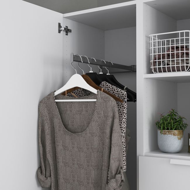 GoodHome Atomia grå 50 cm garderobestang til korpus