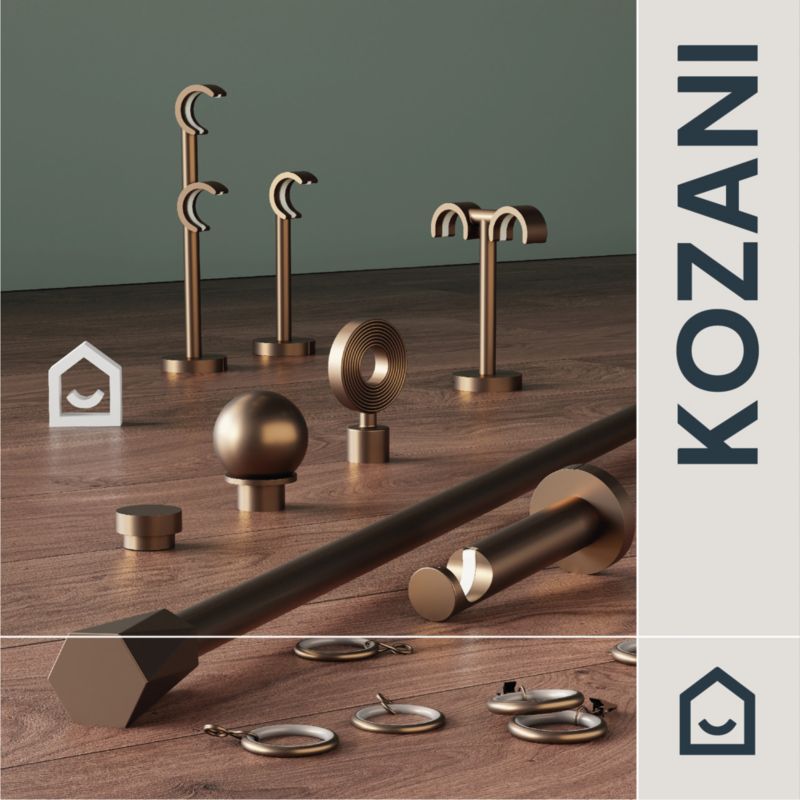 GoodHome Kozani gardinstang 19 mm 160 cm brun