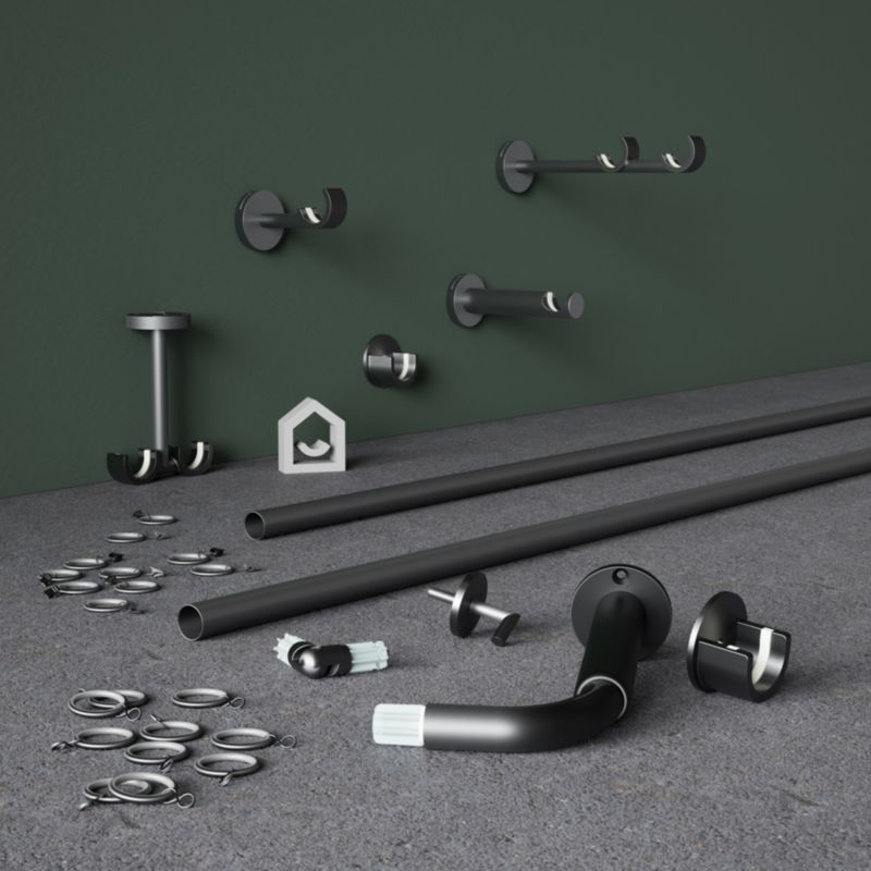 GoodHome Tinos gardinstang 19 mm 200 cm grå