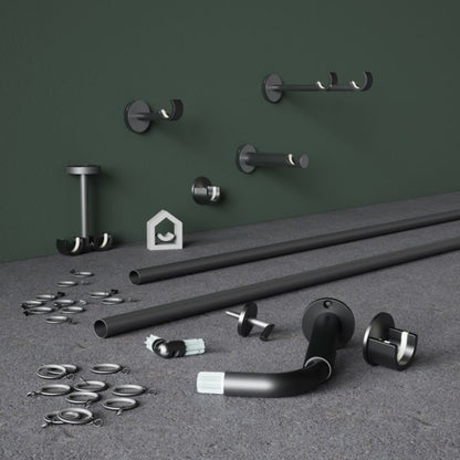 GoodHome Tinos gardinstang 19 mm 200 cm grå