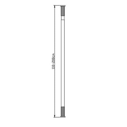 Bruserstang 110-200 cm Sort Aluminium Twist & Lock