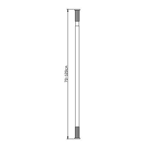 Brusesstang Nira 70-120 cm Sort Aluminium 20 mm