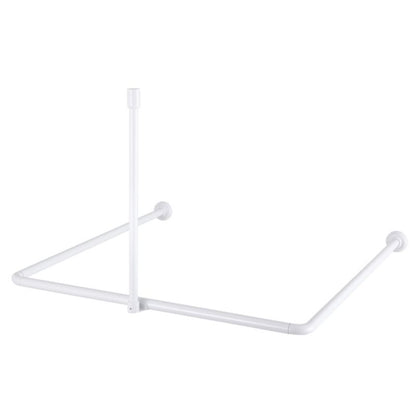 Hjørnebrusestang 90 x 90 x 80 cm 25 mm Hvid Aluminium