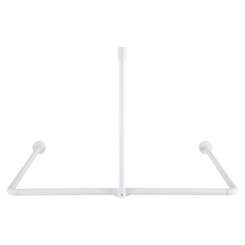 Hjørnebrusestang 90 x 90 x 80 cm 25 mm Hvid Aluminium