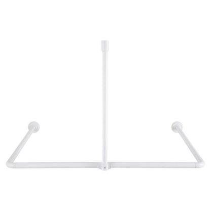 Hjørnebrusestang 90 x 90 x 80 cm 25 mm Hvid Aluminium