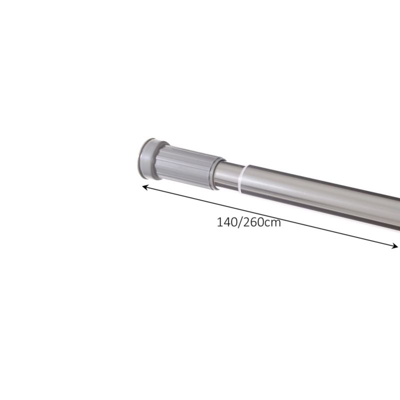 Brusestang Nira Regulerbar 140-260 cm 25 mm Krom