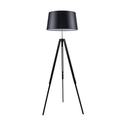 Trægulvlampe SPOT Light 1xE27 60W i sort FSC-bøg med sort tekstil, polsk producent, 1 stk.