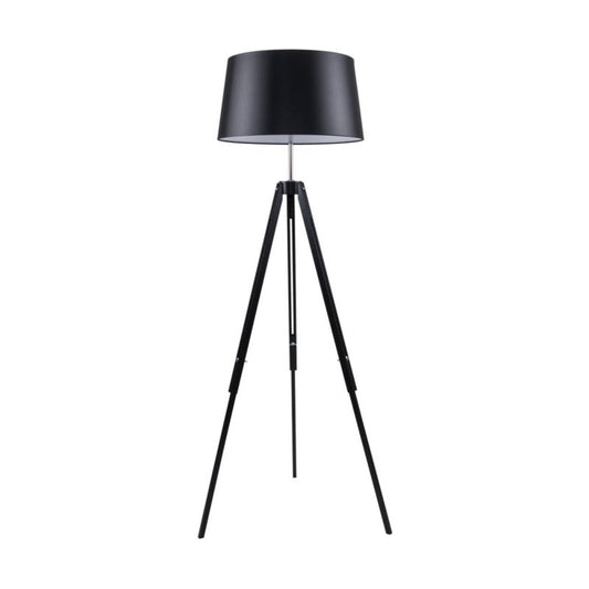 Trægulvlampe SPOT Light 1xE27 60W i sort FSC-bøg med sort tekstil, polsk producent, 1 stk.