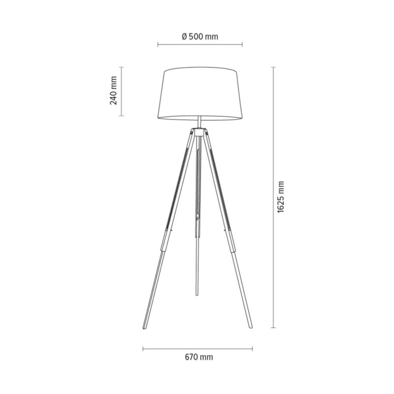 Trægulvlampe SPOT Light 1xE27 60W i sort FSC-bøg med sort tekstil, polsk producent, 1 stk.