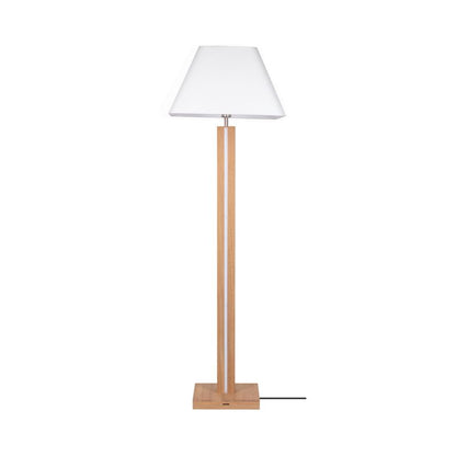 Gulvlampe i træ SPOT Light 1xE27 maks. 60W, 2xLED 36W olieret FSC-eg med hvidt tekstilskærm, 1 stk.