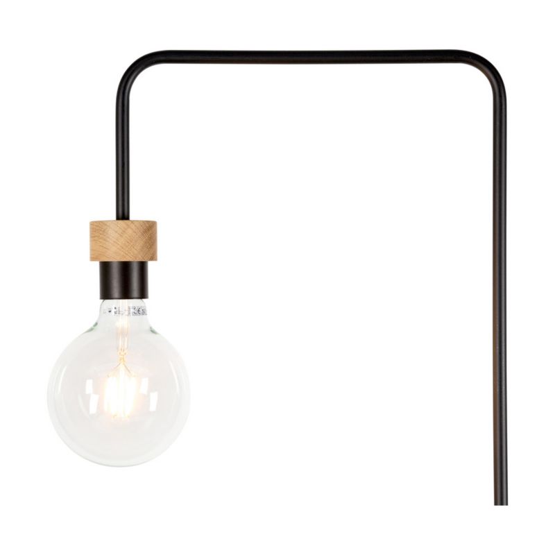 Trægulvlampe SPOT Light 1xE27 Max. 60W Olieret Eg FSC med Sort Detalje, Polsk Producent, 1 stk.