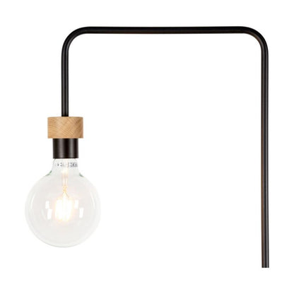 Trægulvlampe SPOT Light 1xE27 Max. 60W Olieret Eg FSC med Sort Detalje, Polsk Producent, 1 stk.