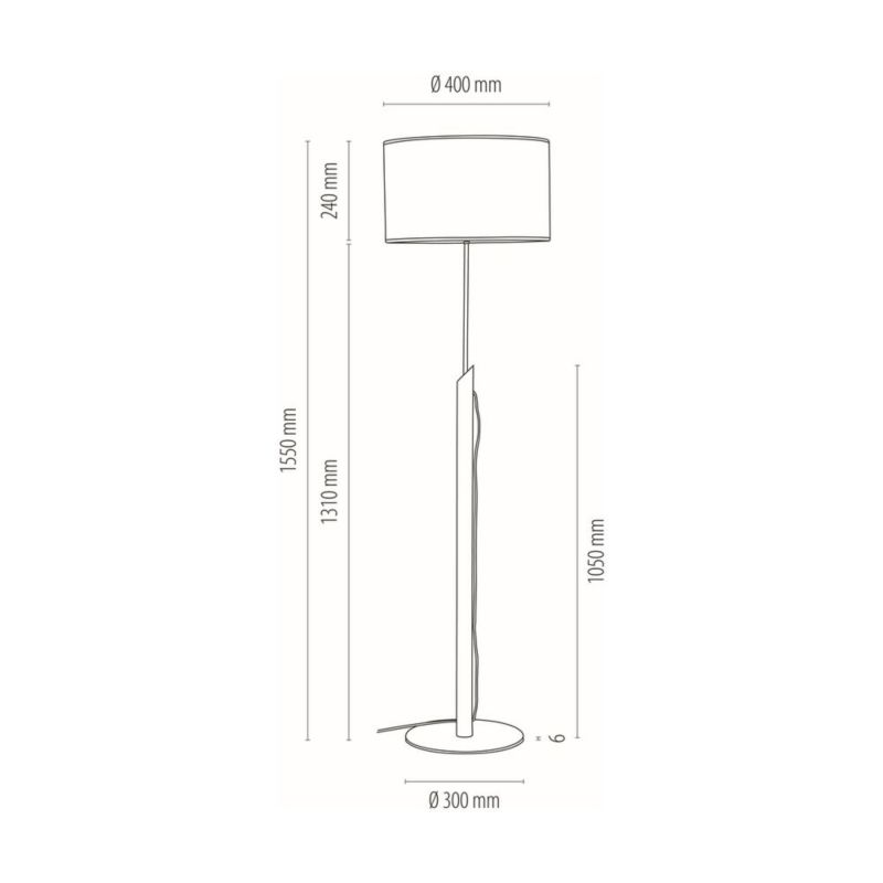 Trægulvlampe SPOT Light 1xE27 Max. 60W Olieret Eg FSC med Flerfarvet Skærm, Polsk Producent, 1 stk.