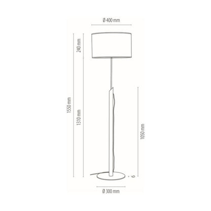 Trægulvlampe SPOT Light 1xE27 Max. 60W Olieret Eg FSC med Flerfarvet Skærm, Polsk Producent, 1 stk.