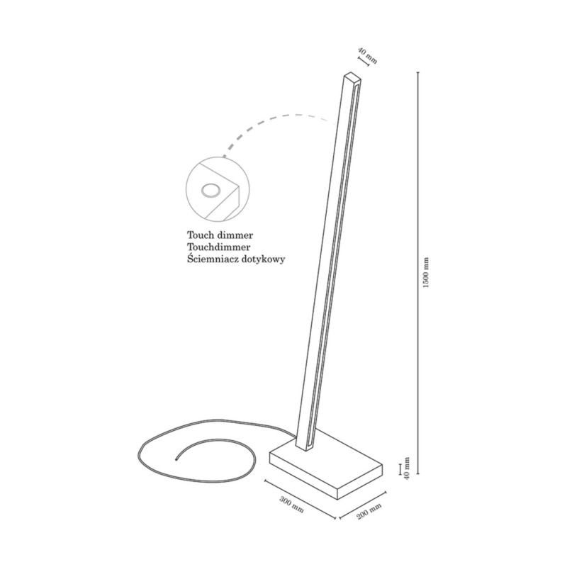 Trægulvlampe SPOT Light 1xLED 22W Bøgtræ Hvid FSC Touch-dæmper Polsk Producent 1 stk.