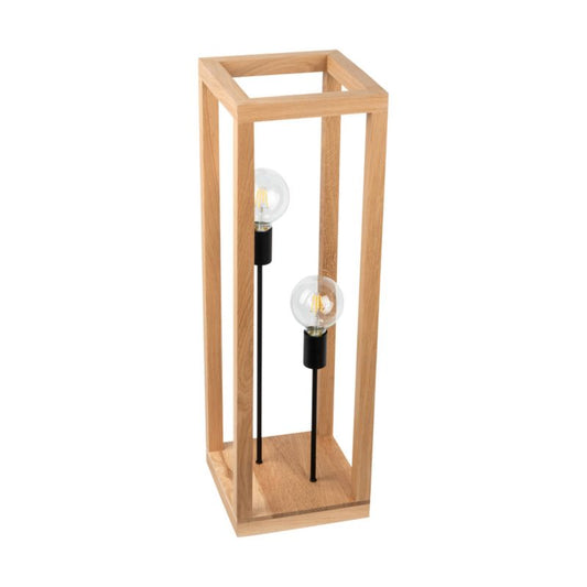 Trægulvlampe SPOT Light 2xE27 Max. 60W Olieret Eg FSC med Sort Accent, Polsk Producent, 1 stk.