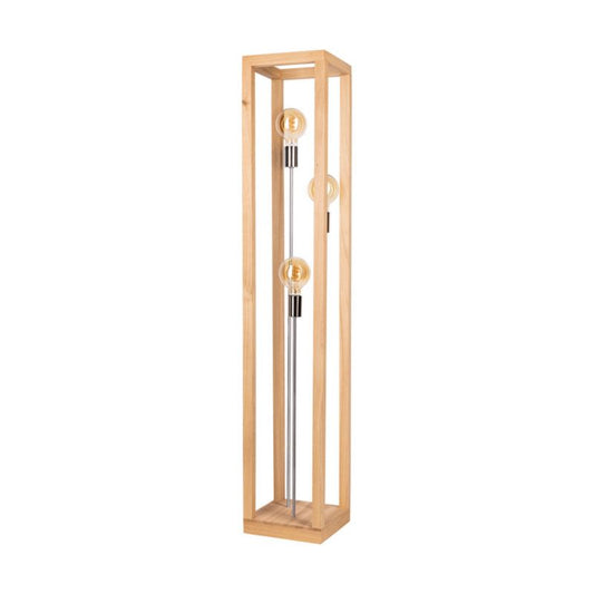 Gulvlampe i træ SPOT Light 3xE27 maks. 60W olieret eg FSC med kromdetaljer, polsk producent, 1 stk.