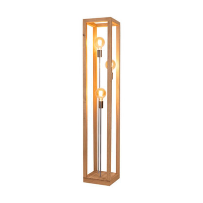Gulvlampe i træ SPOT Light 3xE27 maks. 60W olieret eg FSC med kromdetaljer, polsk producent, 1 stk.