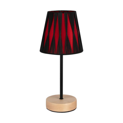 Træbordlampe SPOT Light 1xE14 Max. 40W Naturlig FSC-birk med rød-sort accent, 1 stk.