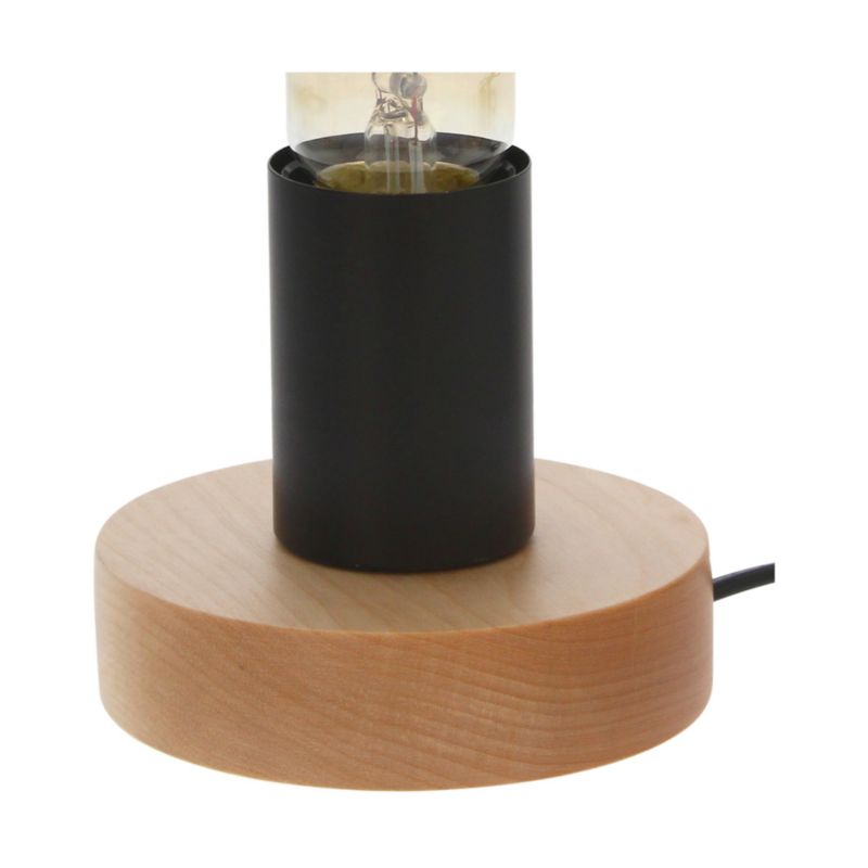 Træbordlampe SPOT Light 1xE27 25W Naturlig FSC-birk med sort accent, Polsk producent, 1 stk.