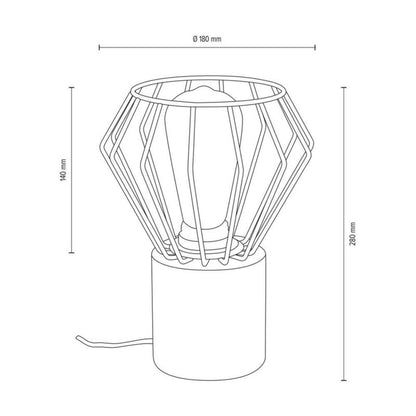 Træbordlampe SPOT Light 1xE27 Max. 15W LED Olieret FSC-eg med sort accent, 1 stk.
