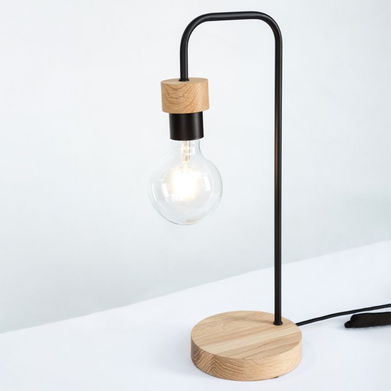 Træbordlampe SPOT Light 1xE27 Max. 25W Olieret Eg FSC i Industriel Stil, Polsk Producent, 1 stk.
