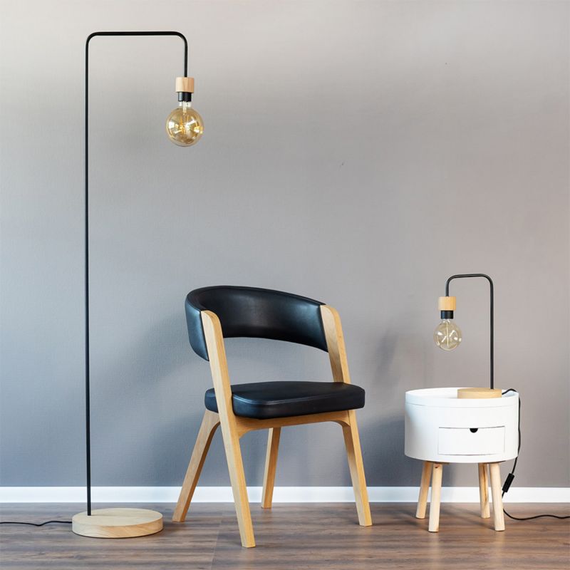 Træbordlampe SPOT Light 1xE27 Max. 25W Olieret Eg FSC i Industriel Stil, Polsk Producent, 1 stk.