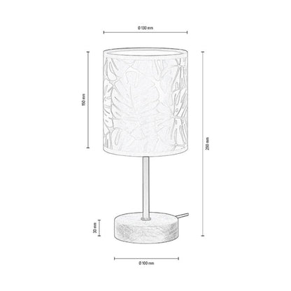 Træbordlampe SPOT Light 1xE27 Max. 25W Olieret Eg FSC med Beige Lampeskærm, 1 stk.