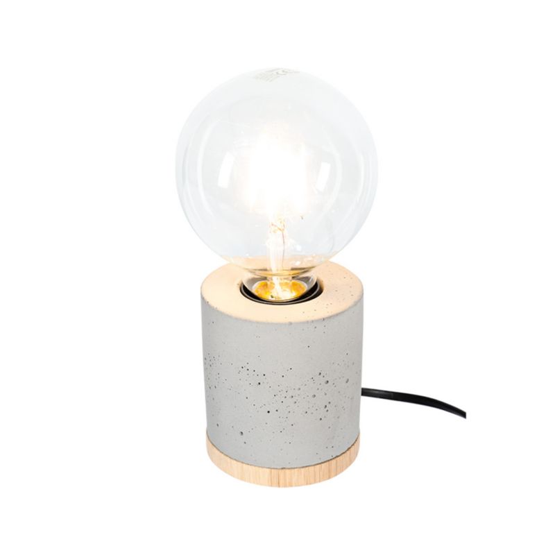 Træbordlampe SPOT Light 1xE27 Max. 25W Olieret Eg FSC i Kombination med Grå Beton Polsk Producent 1 stk.