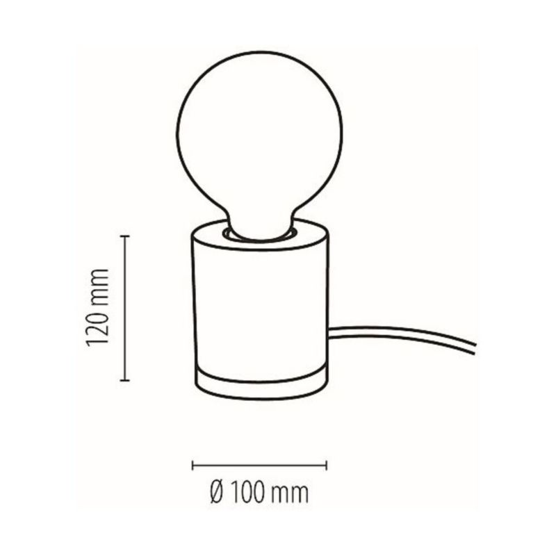 Træbordlampe SPOT Light 1xE27 Max. 25W Olieret Eg FSC i Kombination med Grå Beton Polsk Producent 1 stk.