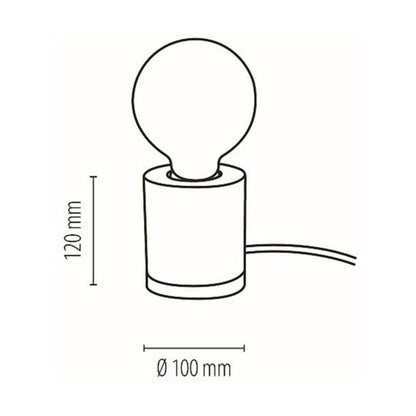 Træbordlampe SPOT Light 1xE27 Max. 25W Olieret Eg FSC i Kombination med Grå Beton Polsk Producent 1 stk.
