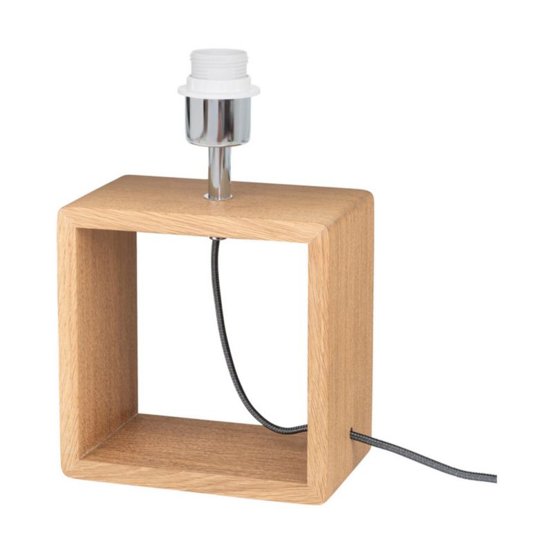 Træbordlampe SPOT Light 1xE27 Max. 25W Olieret Eg FSC med Grå Lampeskærm, 1 stk.