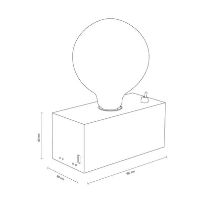 Træbordlampe SPOT Light 1xE27 Max. 25W Olieret FSC-eg med USB-oplader, Polsk producent, 1 stk.