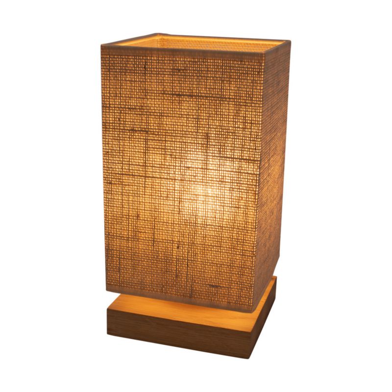 Træbordlampe SPOT Light 1xE27 Max. 25W Olieret Eg FSC med Beige Jute, Polsk Producent, 1 stk.