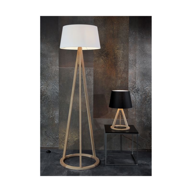 Træbordlampe SPOT Light 1xE27 Max.25W Olieret Eg FSC med Sort Stofskærm, Polsk Producent, 1 stk.