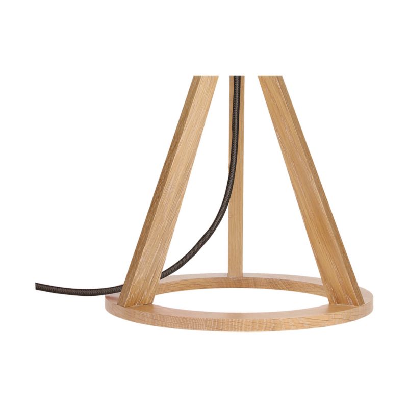 Træbordlampe SPOT Light 1xE27 Max. 25W Olieret Eg FSC med Kremfarvet Stofskærm, Polsk Producent, 1 stk.