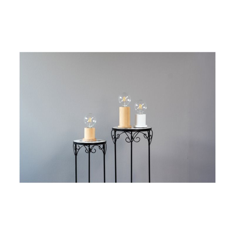 Træbordlampe SPOT Light 1xE27 Max. 25W Bøgtræ Hvid FSC, Polsk Producent, 1 stk.