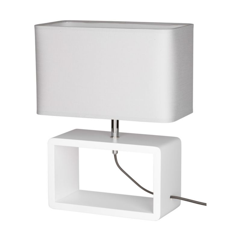Træbordlampe SPOT Light 1xE27 Max. 25W Bøgtræ FSC Hvid med Grå Stofskærm, Polsk Producent, 1 stk.