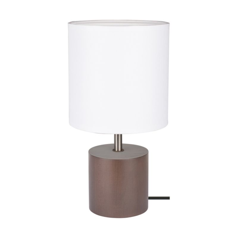 Træbordlampe SPOT Light 1xE27 Max. 25W Bæredygtigt Bøgtræ FSC med Hvidt Tekstilskærm fra Polsk Producent, 1 stk.