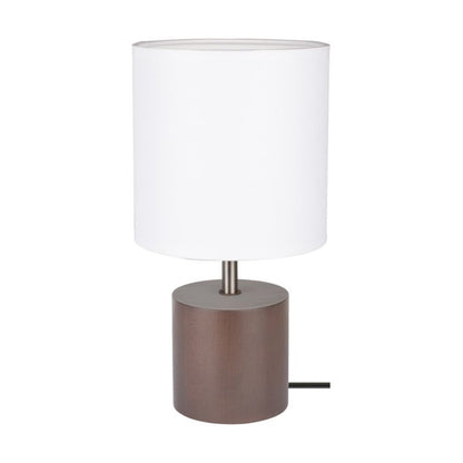 Træbordlampe SPOT Light 1xE27 Max. 25W Bæredygtigt Bøgtræ FSC med Hvidt Tekstilskærm fra Polsk Producent, 1 stk.