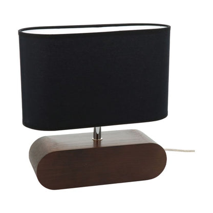 Træbordlampe SPOT Light 1xE27 Max. 25W Bøgetræ i Valnøddetræsfarve FSC med Sort Tekstil, 1 stk.